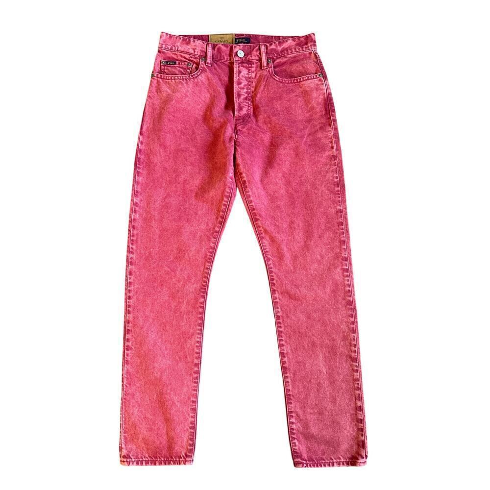 NWT Women’s Polo Ralph Lauren The Callen High Rise Slim Red Ankle Jeans Size 27